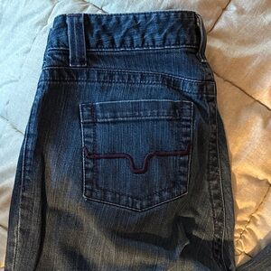 Betty Anniversary Kimes Ranch Jeans with Maroon Stitching! 8x36